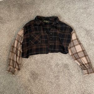 Cropped Flannel Top
